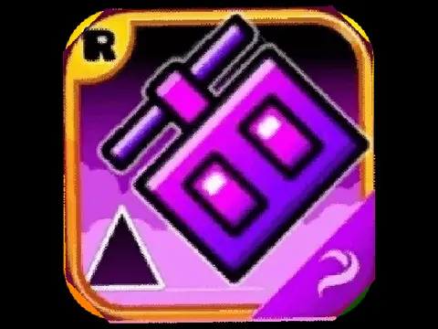Geometry Dash Breeze game logo with calming blue geometric design
