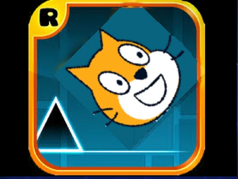 Cute and playful gameplay screenshot from Geometry Dash Cat Edition