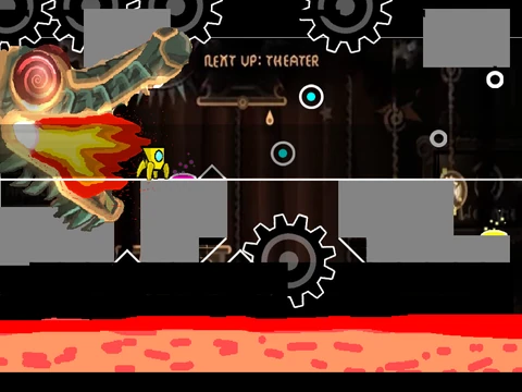 Geometry Dash Change of Scene with Characters gameplay showing visual variety