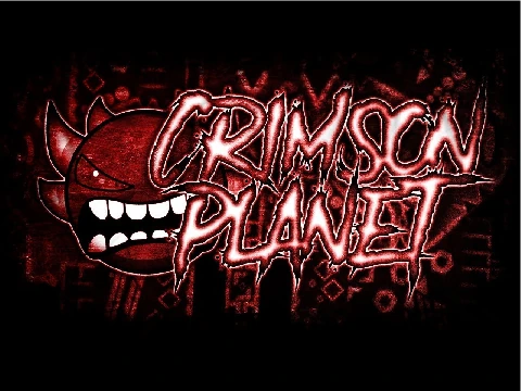 Geometry Dash Crimson Planet Rebirth gameplay showing challenging demon level obstacles