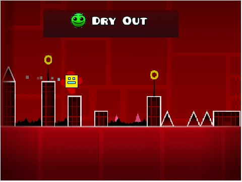 Gameplay screenshot from Geometry Dash Dry Out Music custom level