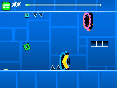 Play Geometry Dash Dual Gameplay with synchronized control challenges