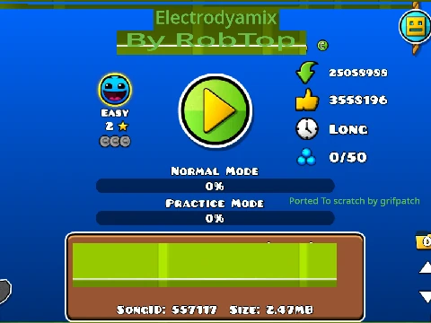 Play Geometry Dash Easy Electrodynamix online free