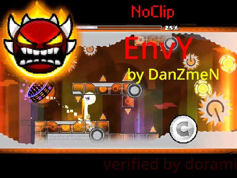Geometry Dash EnvY NoClip level gameplay screenshot