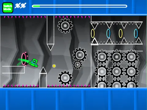 Geometry Dash Extreme Demon Layout level editor with block selection and editing tools