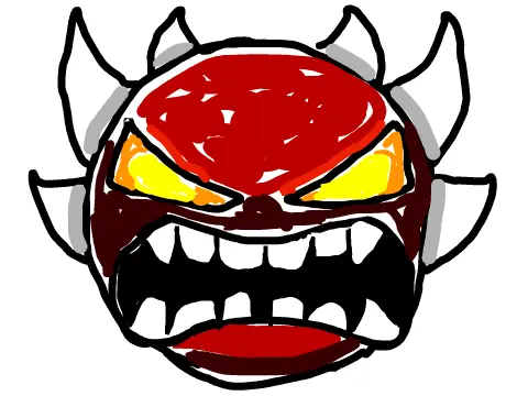 Geometry Dash Extreme Demon Fan Art Scribble Drawing Cover