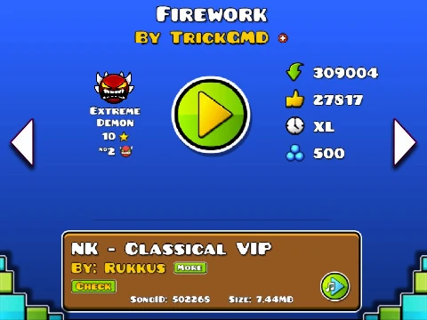 Play Geometry Dash Firework Auto online free
