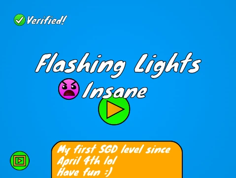 Geometry Dash Flashing Lights level with vibrant visual effects
