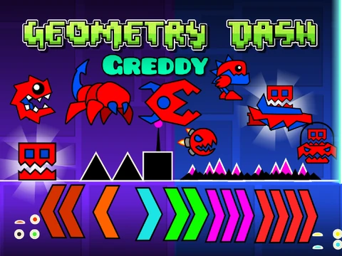 Play Geometry Dash Greddy 1.4, an updated custom level