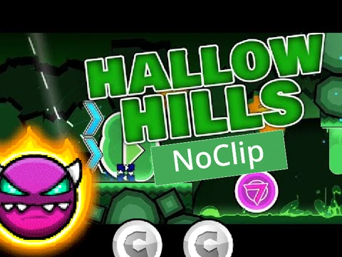 Geometry Dash Hallow Hills NoClip mode gameplay