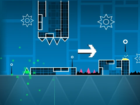 Play Geometry Dash Hard Level v2 online free demon style challenge