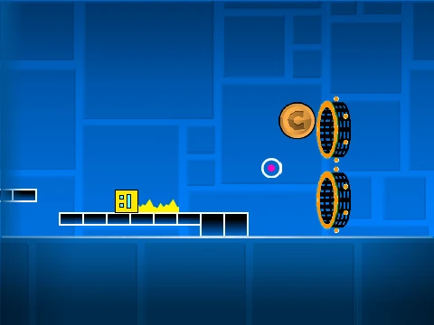 Geometry Dash Hardest jump with cube at the end remix gameplay