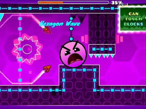 Play Geometry Dash Hexagon Wave, a fan-made level by Polygondonut