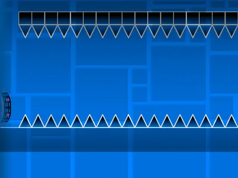 Play Geometry Dash Impossible Spam Remixup online, an even harder version of the spam challenge