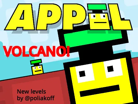 Play Geometry Dash in Volcanic Appel online, a fiery rhythm platformer fan game