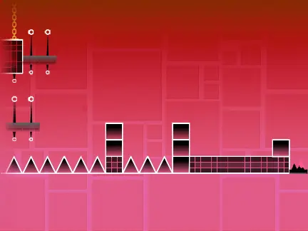 Geometry Dash Insanity gameplay screenshot showing challenging obstacles