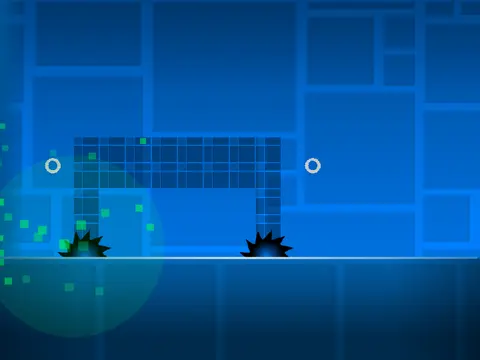 Gameplay image of Geometry Dash fan project featuring levels 16 to 21 with new elements