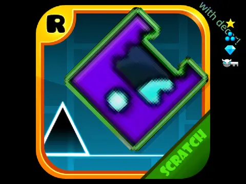 Geometry Dash Lvl 22 Dash logo featuring Peeky Dash