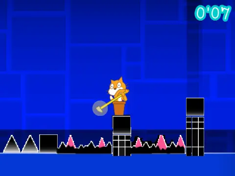 Geometry Dash Map showing Stereo Madness level ported to Getting Over It engine