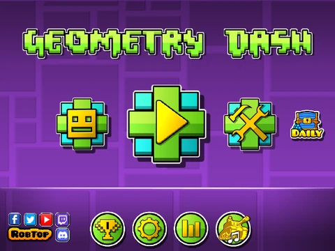 Play Geometry Dash Menu online and explore the game interface on Gosprunki