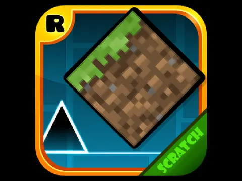 Complete Geometry Dash Minecraft recreation showing character and Minecraft-style obstacles
