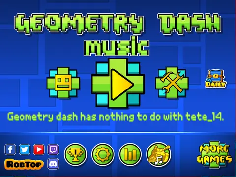 Geometry Dash Music Player on Scratch - Icon showing music notes and GD style
