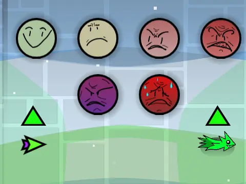 Logo for the unfinished Geometry Dash No Terminado game on Scratch