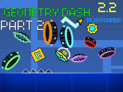 Screenshot from Geometry Dash Platformer 2.2 Part 2 showing free movement gameplay