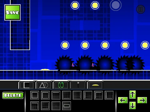 Geometry Dash platformer mode gameplay screenshot