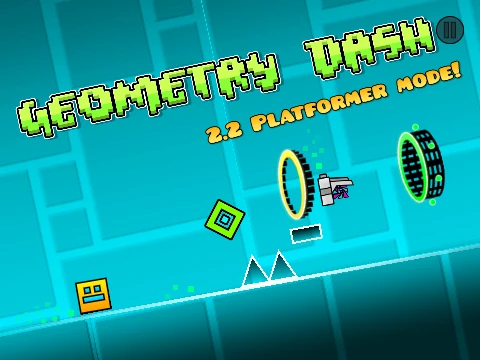 Geometry Dash Platformer Mode v0.71 Remix gameplay screenshot showing platforming elements