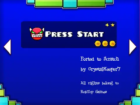 Geometry Dash Press Start Demon Game Logo