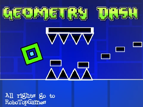 Geometry Dash Remake gameplay screenshot showing cube and obstacles