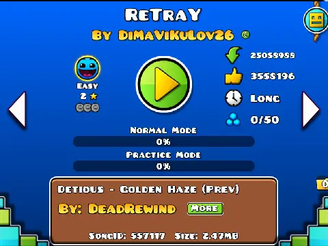 Geometry Dash Retray No Hazards Cover Image