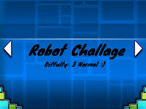 Geometry Dash Robot Challenge game logo and cover image with level editor tools