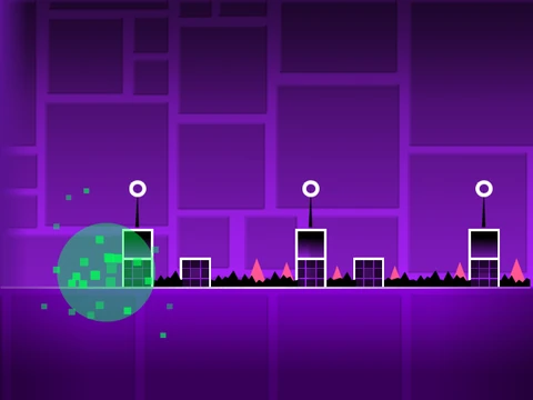 Play Geometry Dash RUSH E, a rhythm-based challenge