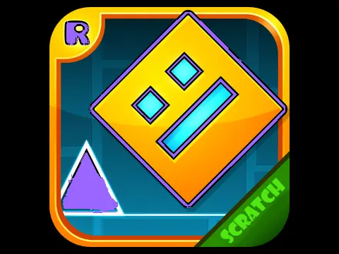 Geometry Dash Scratch gameplay with geometric character