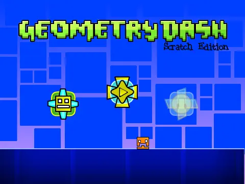 Geometry Dash Scratch Edition Remix Remix-2 gameplay screenshot showing character and obstacles