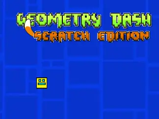 Geometry Dash Scratch Edition Test v1.2 gameplay screenshot showing character and obstacles