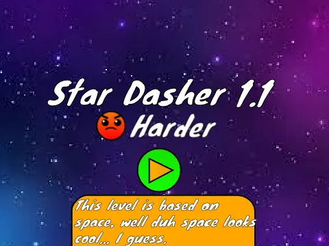 Geometry Dash Scratch Star Dasher 1.1 space theme with stars and cosmic obstacles
