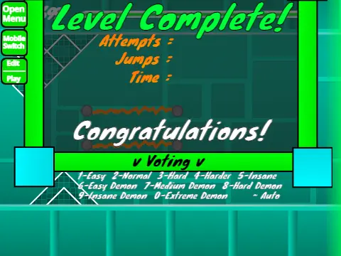 Geometry Dash Advanced Level Editor v5 Interface