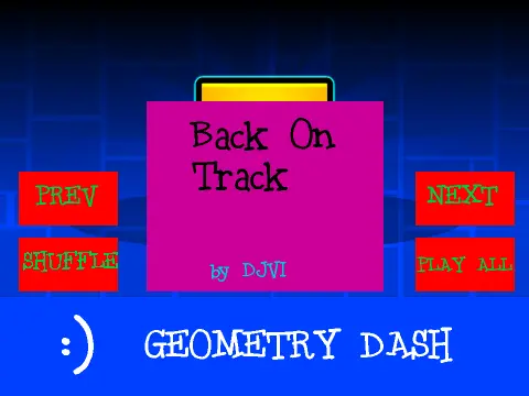 Cover or interface for the Geometry Dash Songs music collection project