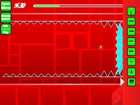 Geometry Dash Spam Test Series V3 showing multiple difficulty levels and editing tools