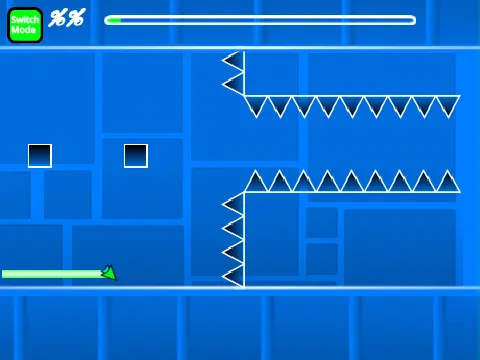 Geometry Dash Spam Wave 3 Gameplay and Editor View