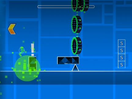 Geometry Dash Straight Fly Challenge v4 gameplay screenshot focusing on ship mode precision