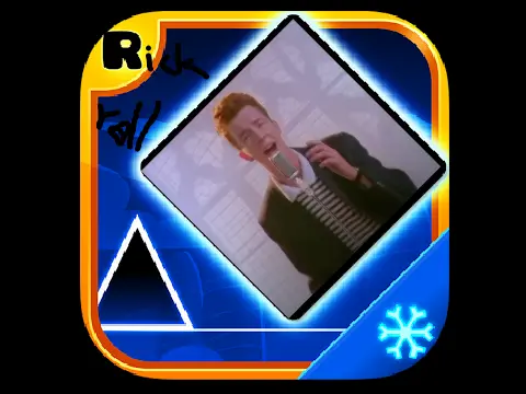 Geometry Dash Subzero Rick Roll Edition meme crossover game logo