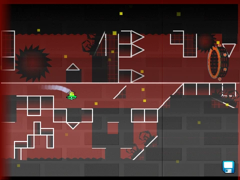 Gameplay of Geometry Dash Tartarus Nerfed easier demon level