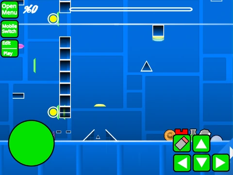 Geometry Dash - The Tower vertical platforming gameplay