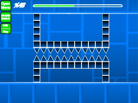 Geometry Dash Tight Wave gameplay screenshot showing narrow wave corridors