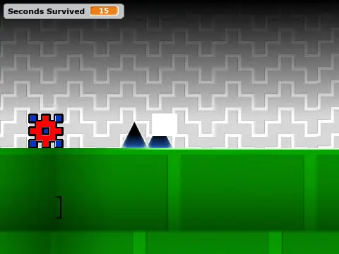Gameplay screenshot of the early Geometry Dash Pre-Alpha version