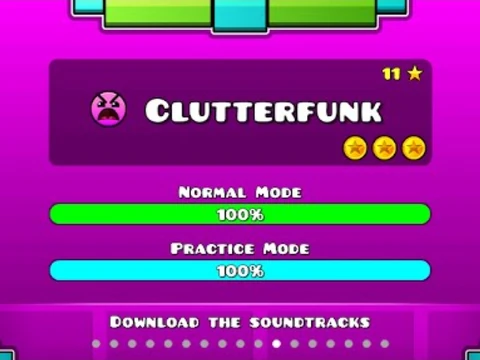 Geometry Dash v1.5 Clutterfunk Fixed level gameplay with obstacles
